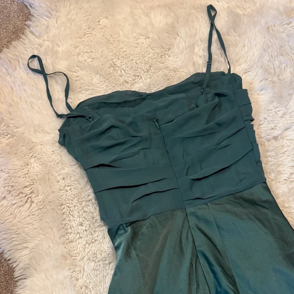 House of CB Teal Midi Dress with Spaghetti teia forest drap dress small s Straps - Picture 9 of 10